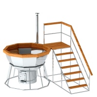 Банный чан 10 граней на подставке с печью Банный чан 10 граней на подставке с печью