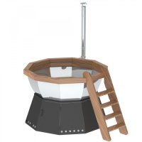 Банный чан 8 граней на подставке с ветрозащитой Банный чан 8 граней на подставке с ветрозащитой