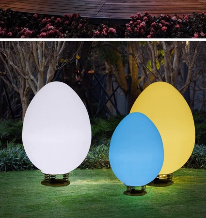 Светильник Яйцо 65х110 солнечная батарея, RGB